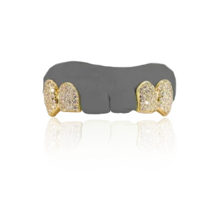 Four Tooth Solid 9ct Solid Gold Grillz