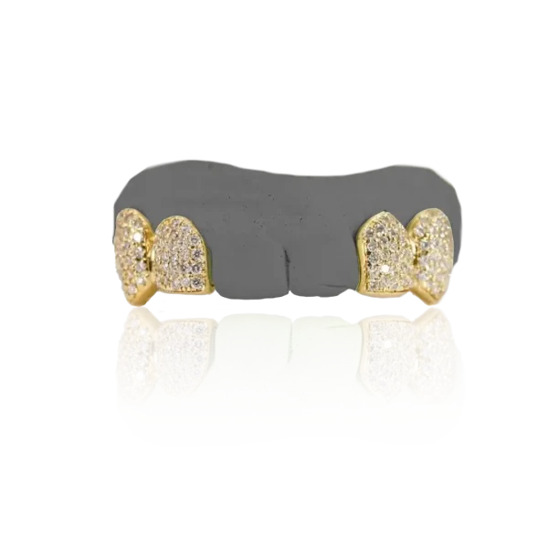 Four Tooth Solid 14ct Solid Gold Grillz