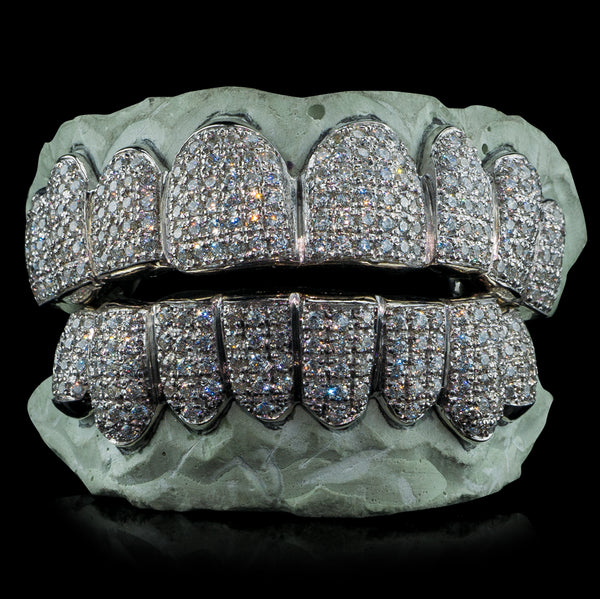 Six Tooth Iced Out Solid Dental Gold Grillz