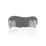 Four Tooth Iced Out Solid Platinum Grillz
