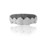 Six Tooth Iced Out Solid Platinum Grillz